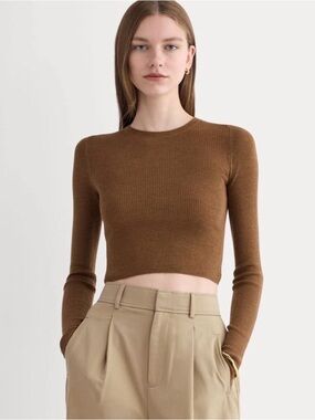 NWT Everlane CROPPED CREW TOP IN ULTRAFINE MERINO